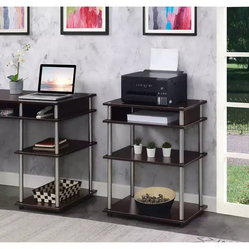 Breighton Home Designs2Go Meuble pour imprimante sans outils avec étagères en expresso