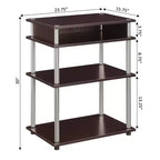 Breighton Home Designs2Go Meuble pour imprimante sans outils avec étagères en expresso