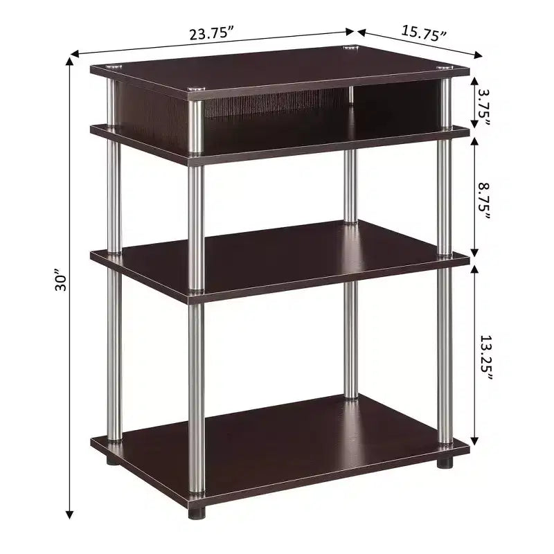 Breighton Home Designs2Go Meuble pour imprimante sans outils avec étagères en expresso