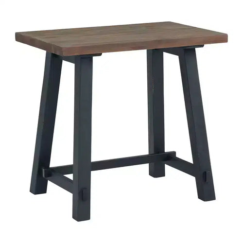 32" Small Adam Solid Wood Desk Rustic Natural - Alaterre Furniture: Industrial Sawhorse Leg, Pine Surface