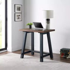 Bureau compact Adam en bois massif de 32 po Rustic Natural - Meubles Alaterre : pieds de tréteau industriels, surface en pin