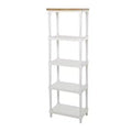71.5" Farmhouse Wood Shelving Unit White - Olivia & May: 5-Tier Storage, No Assembly Required