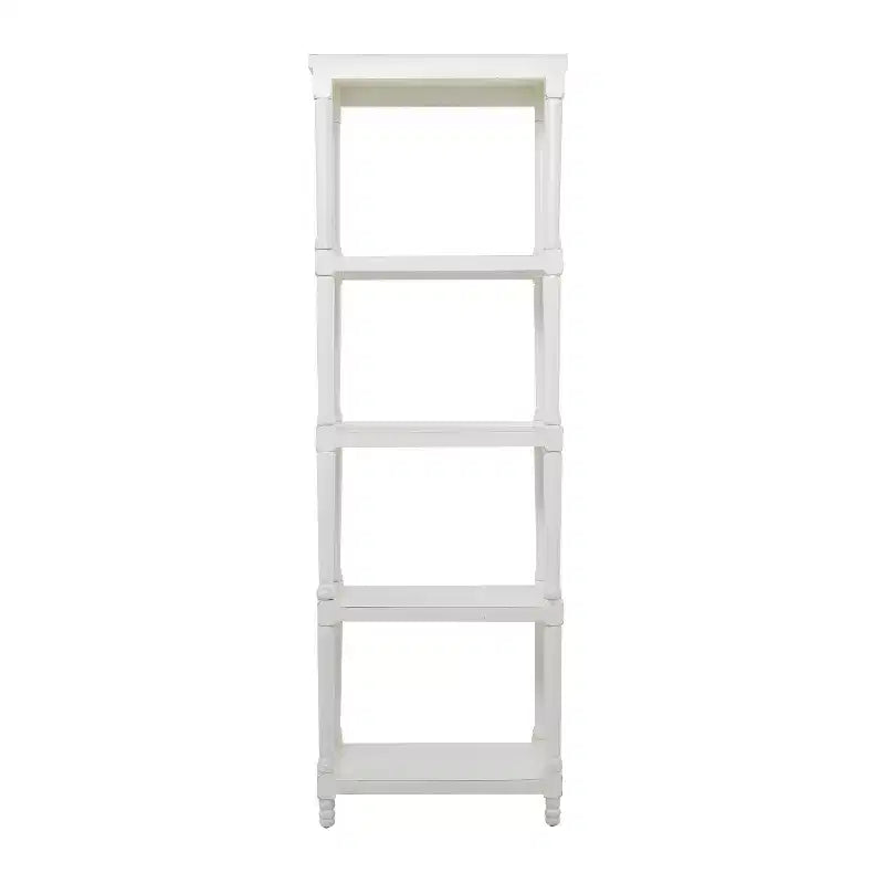 Étagère en bois de style ferme blanc de 71,5 po – Olivia & May : Rangement à 5 niveaux, aucun assemblage requis