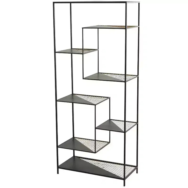56" Industrial Metal Shelving Unit Black - Olivia & May: 8-Tier Storage, No Assembly Required