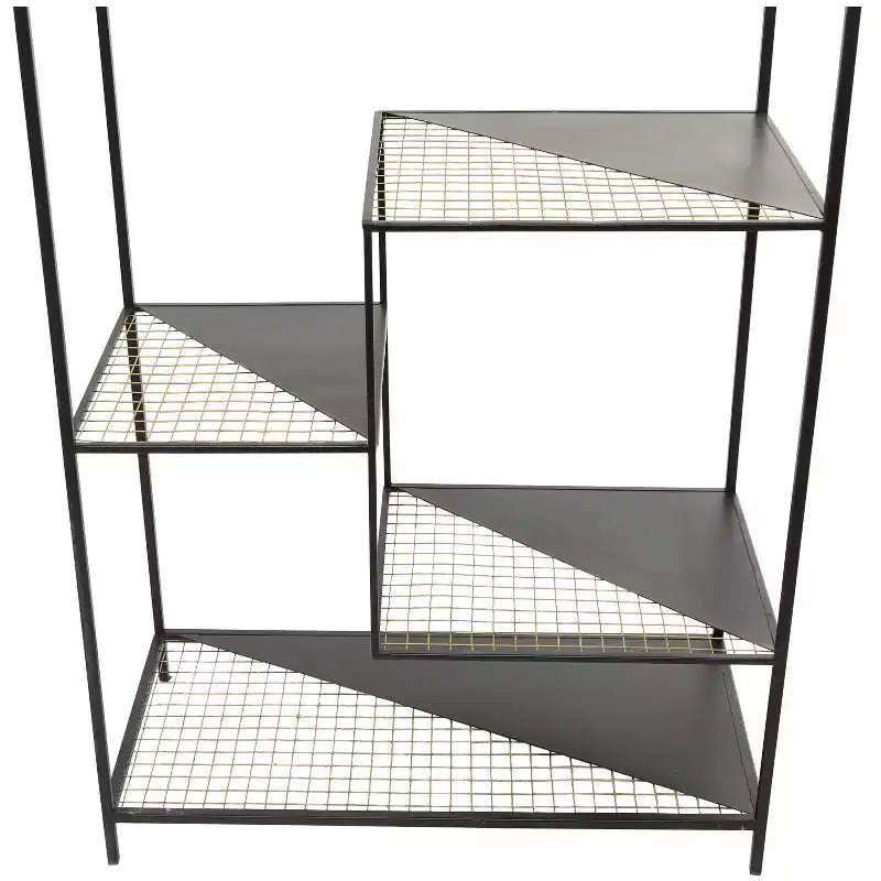 Étagère industrielle en métal noir 142 cm - Olivia & May : Rangement 8 niveaux, Aucun assemblage requis
