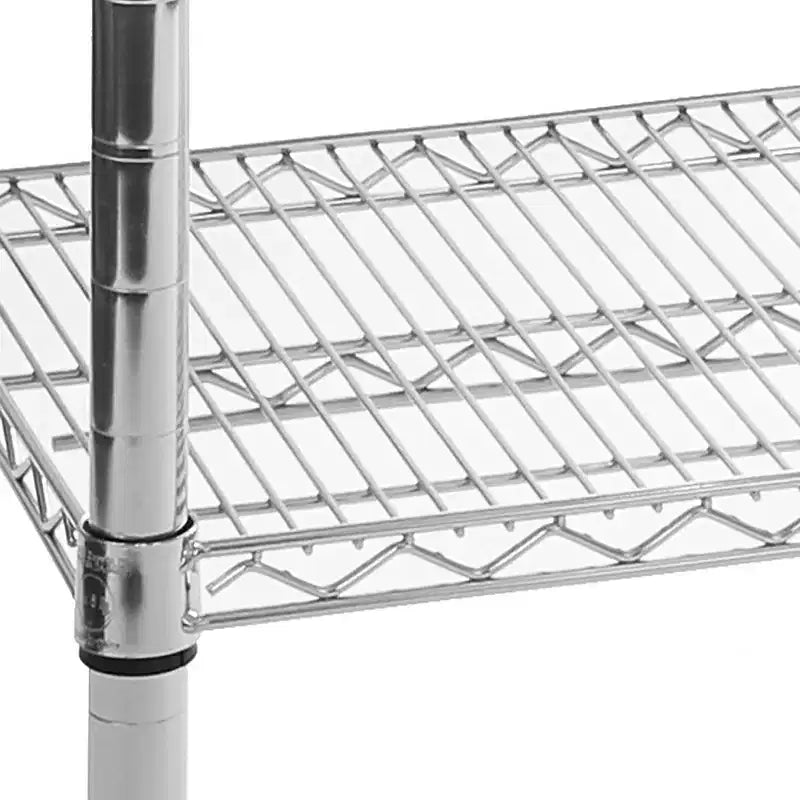 Table de travail commerciale en acier inoxydable, plateau certifié NSF, finition chromée – Seville Classics : hauteur 35,5 po, chariot de cuisine avec rangement