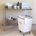 Table de travail commerciale en acier inoxydable, plateau certifié NSF, finition chromée – Seville Classics : hauteur 35,5 po, chariot de cuisine avec rangement