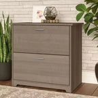 Classeur à 2 tiroirs Cabot Gris cendré - Bush Furniture : Style de transition, Tiroirs à ouverture sûre, MDF stratifié