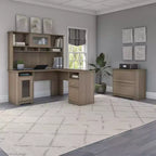 Classeur à 2 tiroirs Cabot Gris cendré - Bush Furniture : Style de transition, Tiroirs à ouverture sûre, MDF stratifié