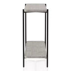 24/7 Shop At Home Table console à étagère inférieure Dunkeld Noir sablé/Gris clair