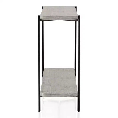 24/7 Shop At Home Table console à étagère inférieure Dunkeld Noir sablé/Gris clair