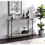 24/7 Shop At Home Table console à étagère inférieure Dunkeld Noir sablé/Gris clair