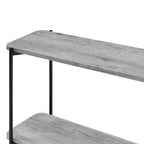 24/7 Shop At Home Table console à étagère inférieure Dunkeld Noir sablé/Gris clair
