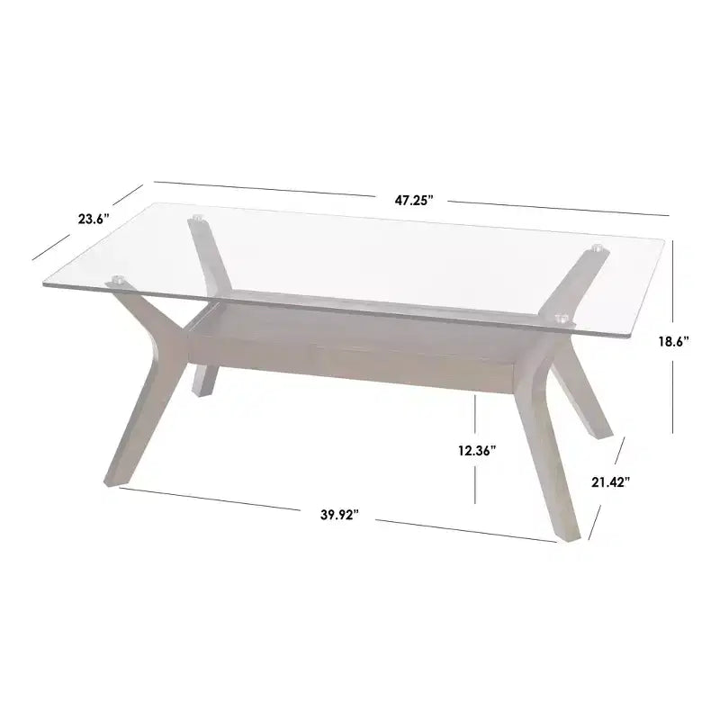 Table basse Buylateral Fontana avec plateau en verre Noyer