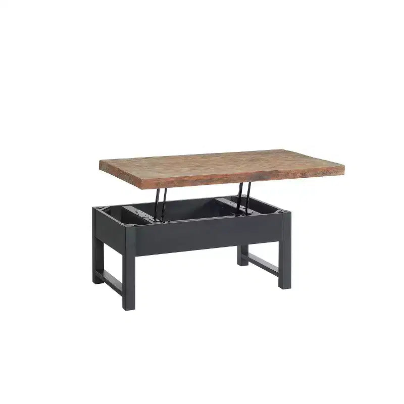 Ensemble de salon Pomona 4 pièces 42" avec table basse à plateau relevable, table console et deux tables d'appoint rustiques naturelles - Meubles Alaterre