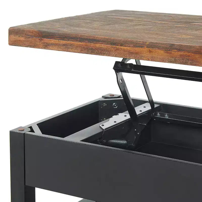Ensemble de salon Pomona 4 pièces 42" avec table basse à plateau relevable, table console et deux tables d'appoint rustiques naturelles - Meubles Alaterre