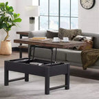Ensemble de salon Pomona 4 pièces 42" avec table basse à plateau relevable, table console et deux tables d'appoint rustiques naturelles - Meubles Alaterre