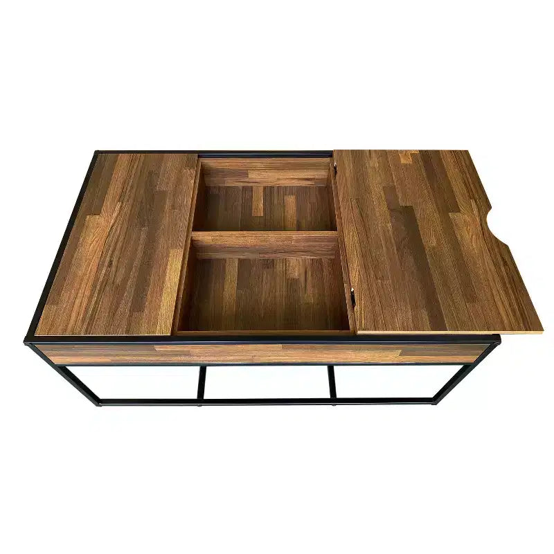 24/7 Shop At Home Castlederg Tables gigognes noires : ensemble de 3 pièces de style industriel avec rangement, cadre en acier