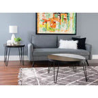 Table basse cocktail 32" Rivendell en faux marbre et bois avec pieds en épingle à cheveux en métal Noyer/Blanc - Linon