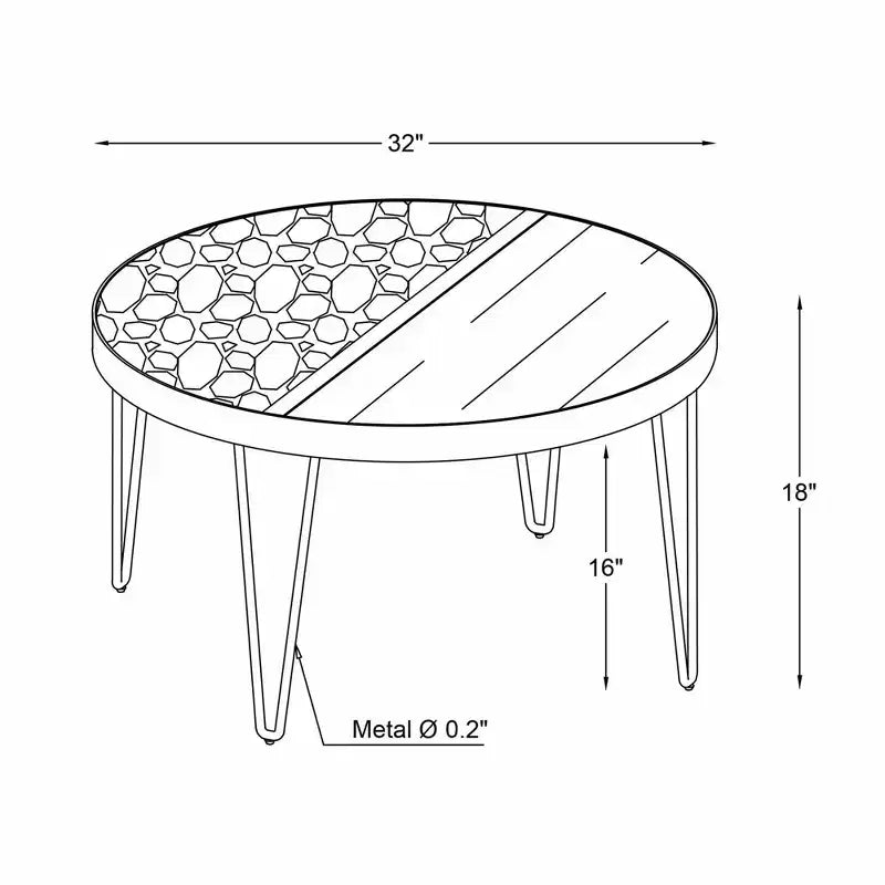 Table basse cocktail 32" Rivendell en faux marbre et bois avec pieds en épingle à cheveux en métal Noyer/Blanc - Linon