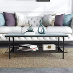 Table basse contemporaine 48 po à dessus en verre Avalan, finition noire/blanche - miBasics