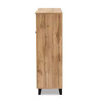Armoire de rangement à 3 portes et tiroir Coolidge Wood Chêne Marron – Baxton Studio : Organiseur de chaussures 21 paires, Pieds fuselés
