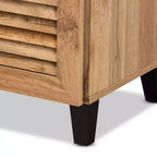 Armoire de rangement à 3 portes et tiroir Coolidge Wood Chêne Marron – Baxton Studio : Organiseur de chaussures 21 paires, Pieds fuselés