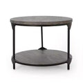 Cedarhurst Modern Industrial Round Coffee Table Gray/Black - Christopher Knight Home: Sturdy Iron Frame, Open Shelf