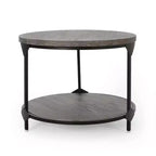 Cedarhurst Modern Industrial Round Coffee Table Gray/Black - Christopher Knight Home: Sturdy Iron Frame, Open Shelf