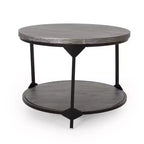 Table basse ronde industrielle moderne Cedarhurst Gris/Noir - Christopher Knight Home : Cadre en fer robuste, Étagère ouverte