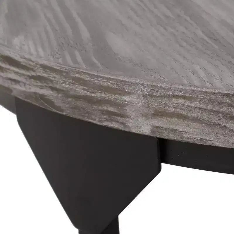 Table basse ronde industrielle moderne Cedarhurst Gris/Noir - Christopher Knight Home : Cadre en fer robuste, Étagère ouverte