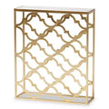 Calanthe Metal with Marble Tabletop Console Table White/Gold - Baxton Studio: Luxury Glam Style, No Assembly Required