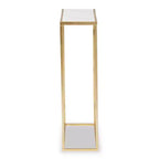Console de table Calanthe en métal et marbre blanc/doré - Baxton Studio : Style glamour luxueux, aucun assemblage requis