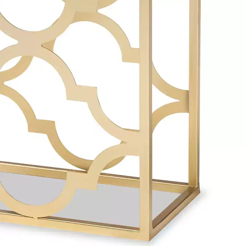 Console de table Calanthe en métal et marbre blanc/doré - Baxton Studio : Style glamour luxueux, aucun assemblage requis