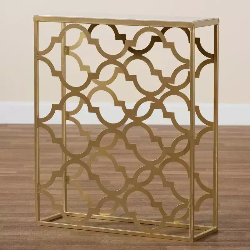 Console de table Calanthe en métal et marbre blanc/doré - Baxton Studio : Style glamour luxueux, aucun assemblage requis