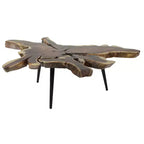 Table basse contemporaine en bois organique et métal marron - Olivia & May
