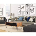 Table basse pliable Lindsay 42 po avec tiroirs en treillis métallique - Summerland Home
