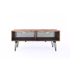 Table basse pliable Lindsay 42 po avec tiroirs en treillis métallique - Summerland Home