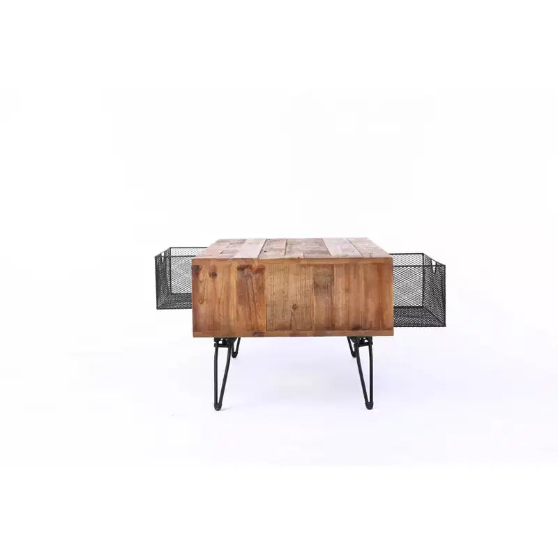 Table basse pliable Lindsay 42 po avec tiroirs en treillis métallique - Summerland Home