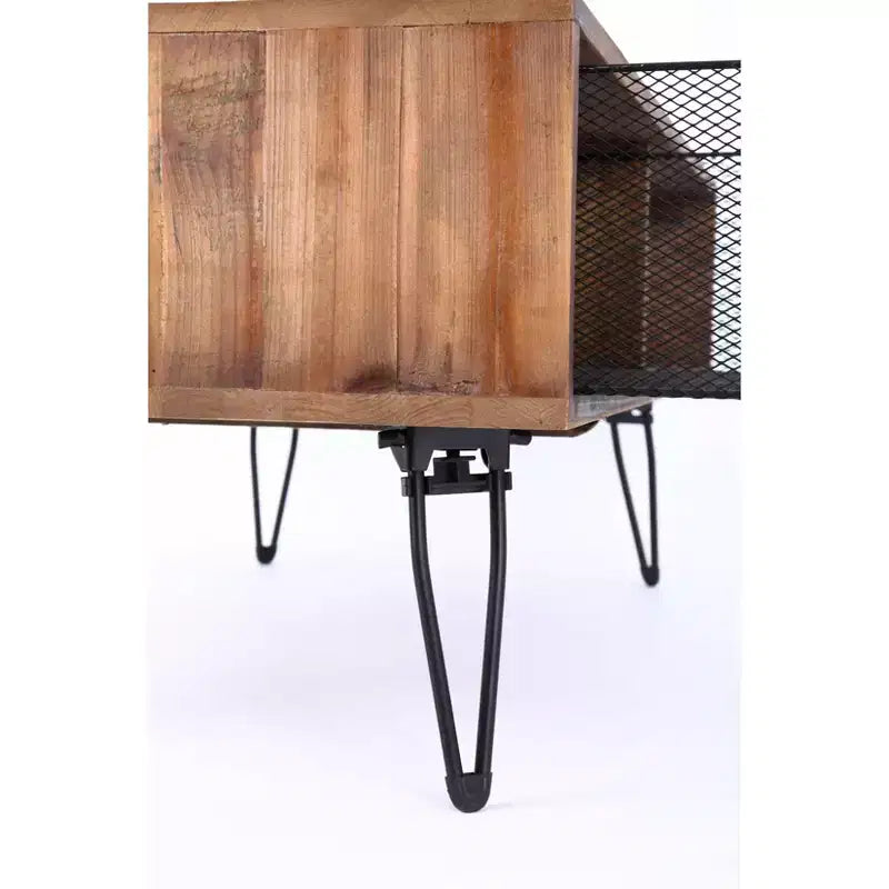 Table basse pliable Lindsay 42 po avec tiroirs en treillis métallique - Summerland Home