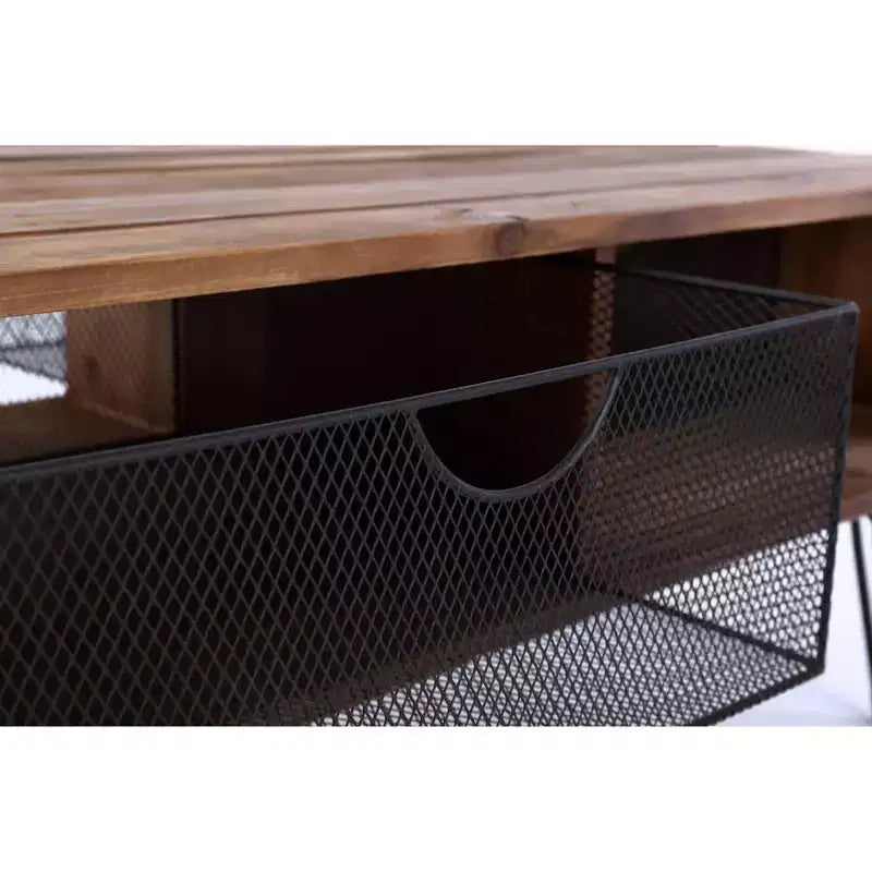 Table basse pliable Lindsay 42 po avec tiroirs en treillis métallique - Summerland Home
