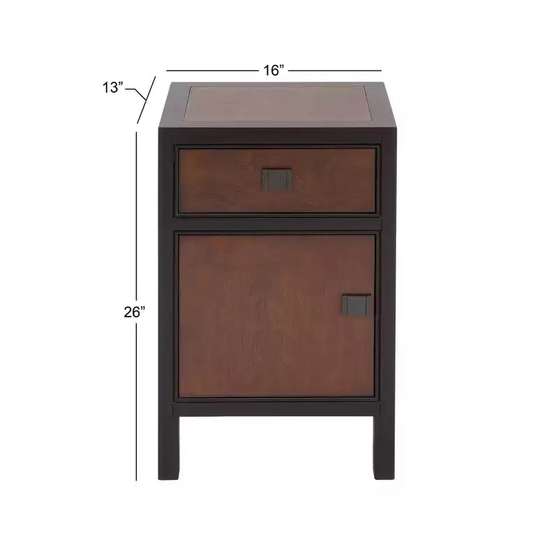 Petit meuble en bois contemporain marron foncé - Olivia & May
