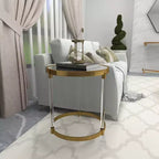 Table d'appoint contemporaine en acrylique doré - Olivia & May