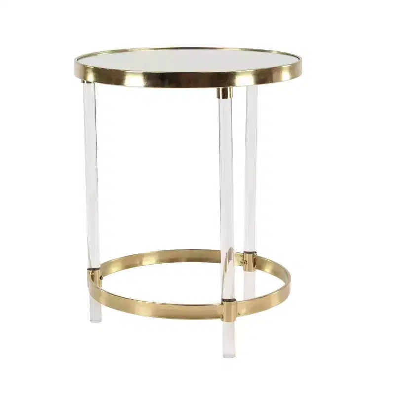 Table d'appoint contemporaine en acrylique doré - Olivia & May