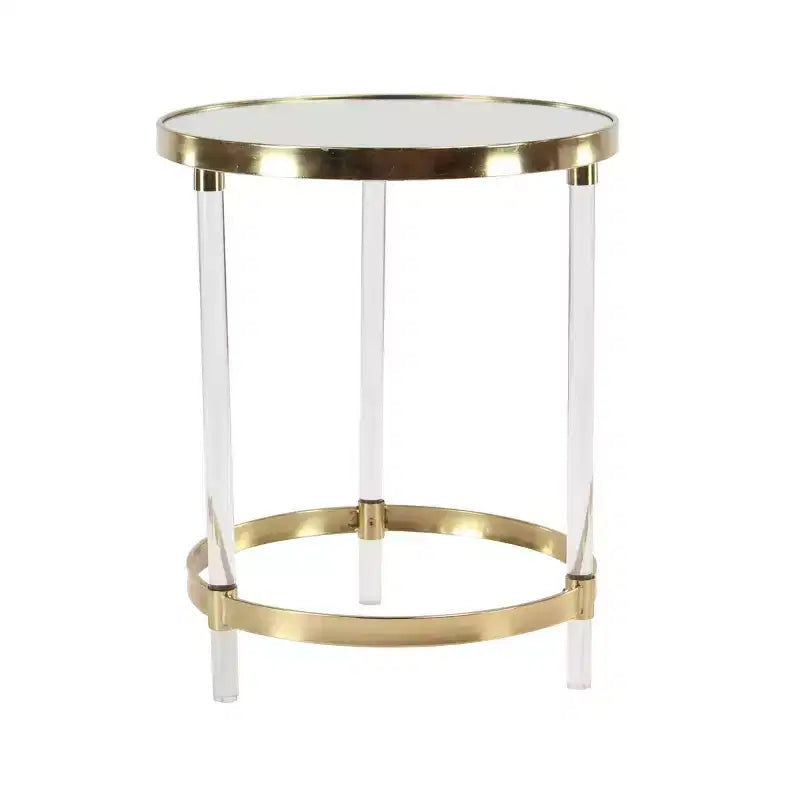 Table d'appoint contemporaine en acrylique doré - Olivia & May
