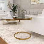 Table d'appoint contemporaine en acrylique doré - Olivia & May