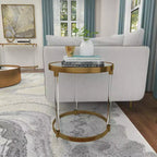 Table d'appoint contemporaine en acrylique doré - Olivia & May