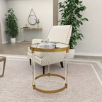 Table d'appoint contemporaine en acrylique doré - Olivia & May