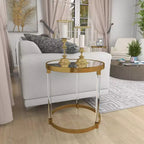 Table d'appoint contemporaine en acrylique doré - Olivia & May