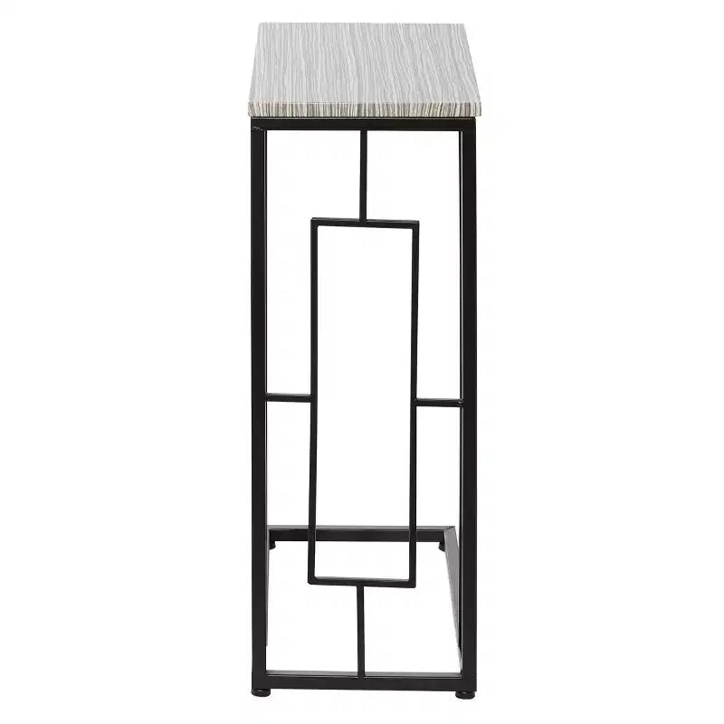 Table d'appoint contemporaine en métal et bois gris - Olivia & May